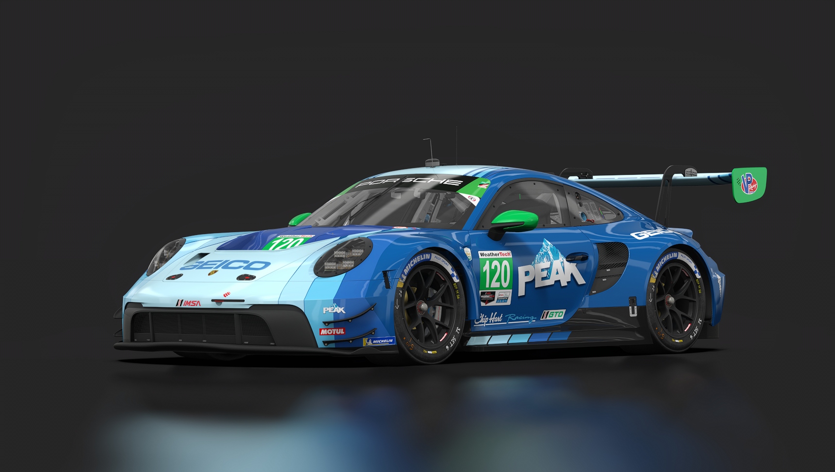 Porsche 911 (992) GT3 R, skin 2024_Chip_Hart_Racing_IMSA