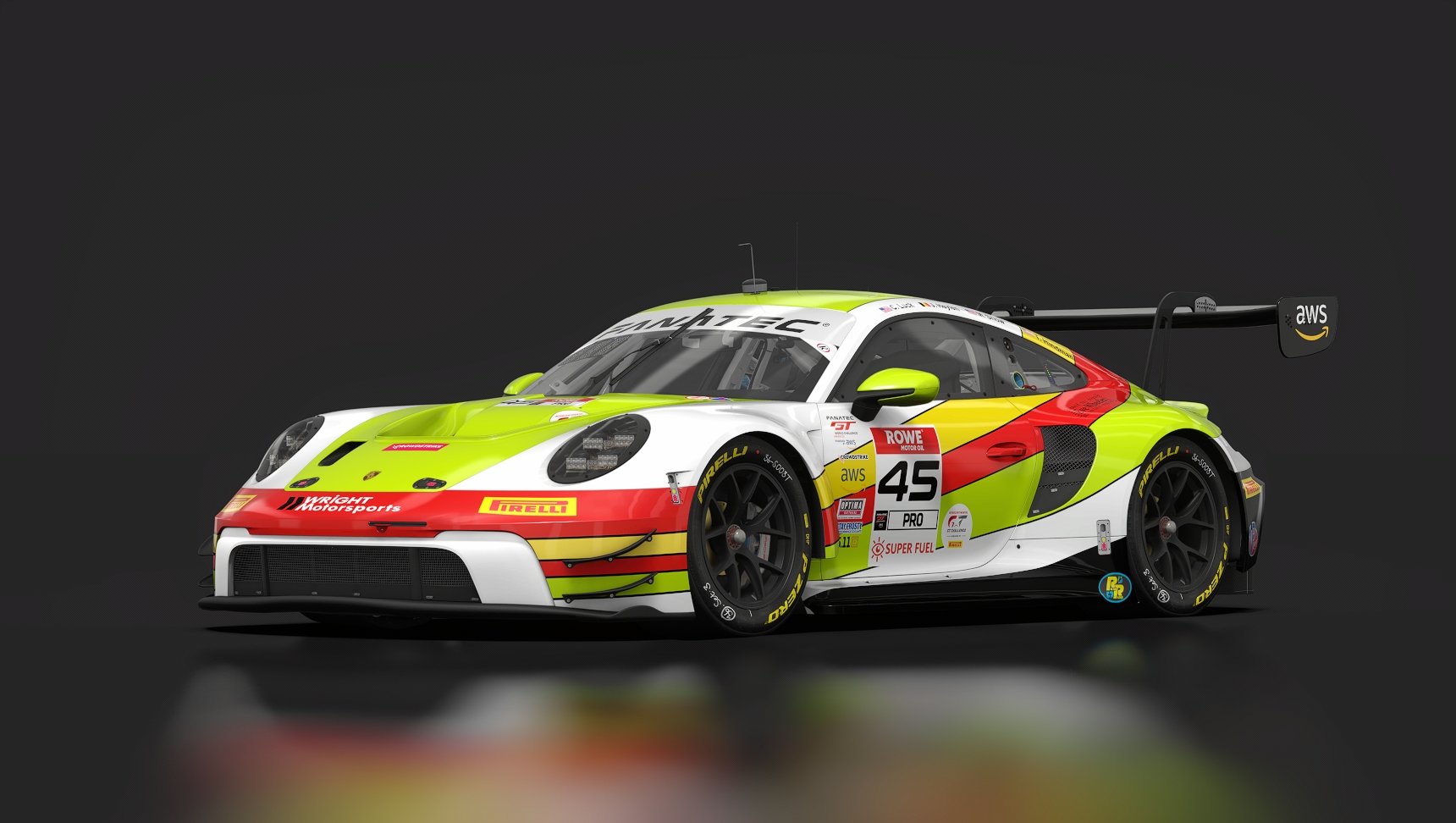 Porsche 911 (992) GT3 R, skin A6_2023_Wright_45_Indy8H